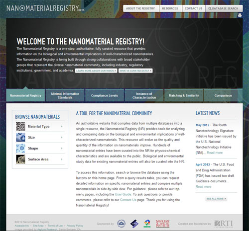 nanomaterial registry