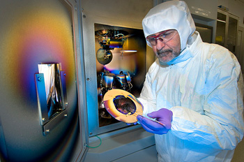 Thin-film deposition equipment at the Brookhaven Center for Functional Nanomaterials Nanofabrication Facility. Credit: Brookhaven National Laboratory